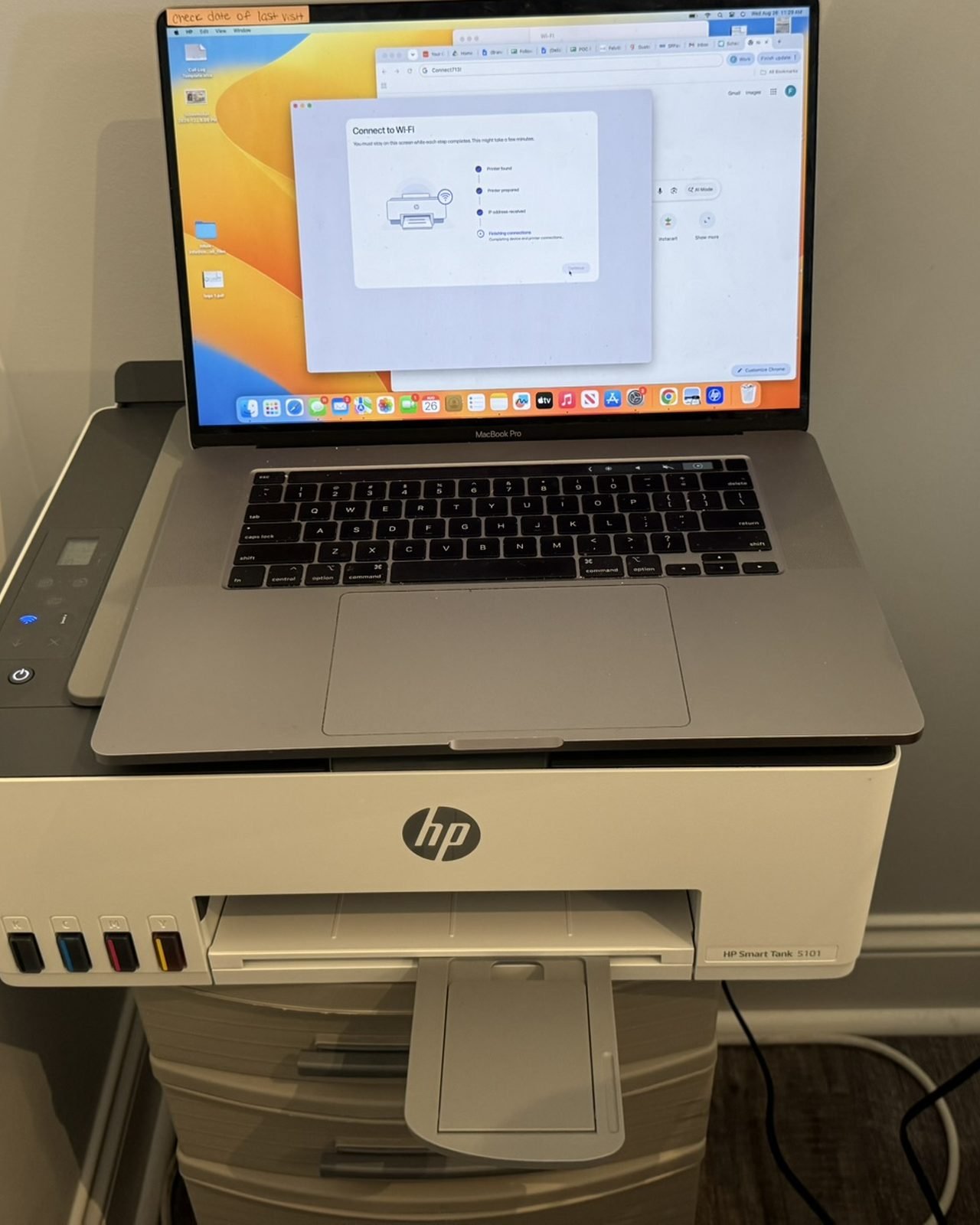 iLuvMyGeek setting up an HP Smart Tank printer and connecting it to Wi-Fi for a customer